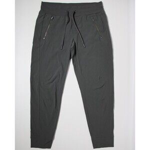 Athleta Sage Gray Green 27" Crop Joggers Pants Zip Pockets Women's Size 6 (A9)